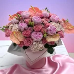 WOWBouquet pink bouquet with hydrangeas and anthuriums