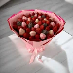 Chocolate covered strawberries bouquet featuring fresh strawberries