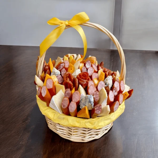 Delicious sausage and cheese gift basket for any occasion