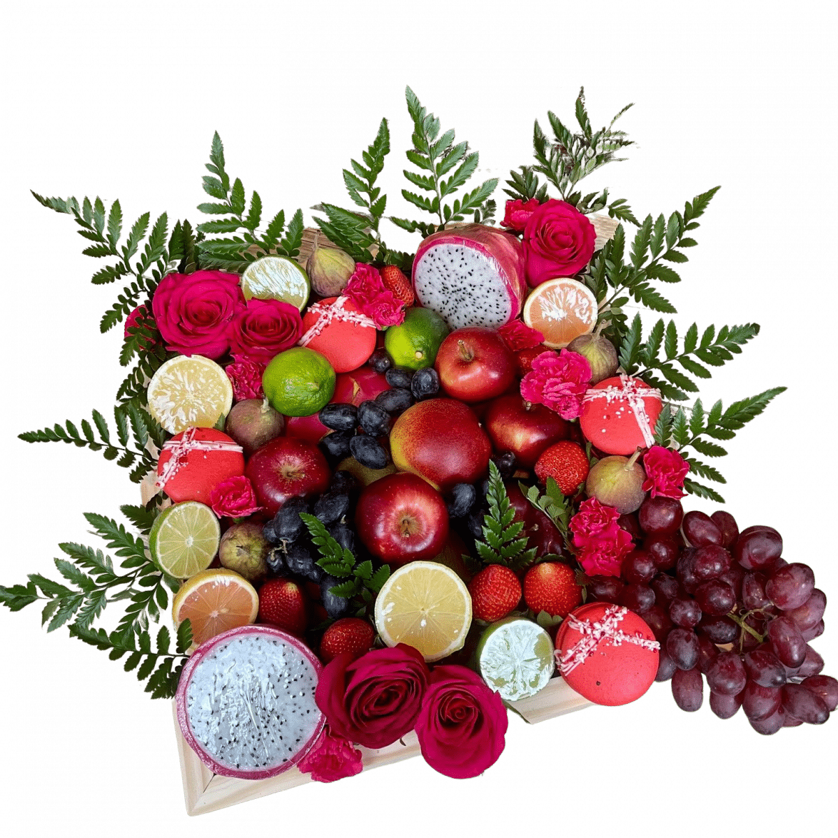 Square Box with Fruits WOW Bouquet SameDay Delivery of Food