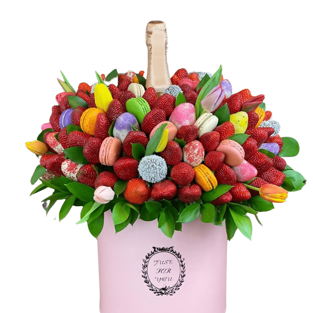 Square Box with Fruits Wow Bouquet Food & Floral Bouquets delivered