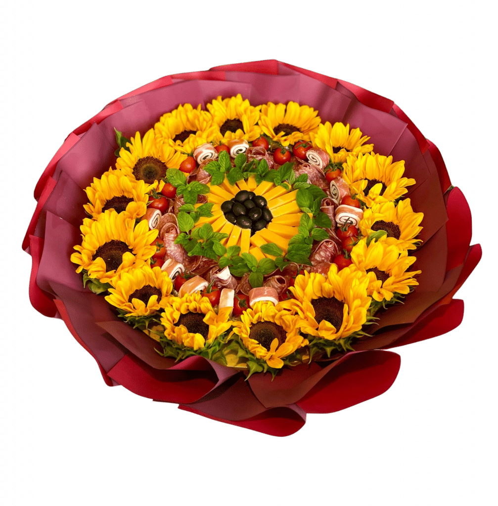 Sunflowers and Meats Wow Bouquet Food & Floral Bouquets delivered
