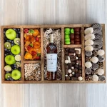 Elegant XXL Gift Box with Sweets featuring chocolate-covered treats and fresh fruits