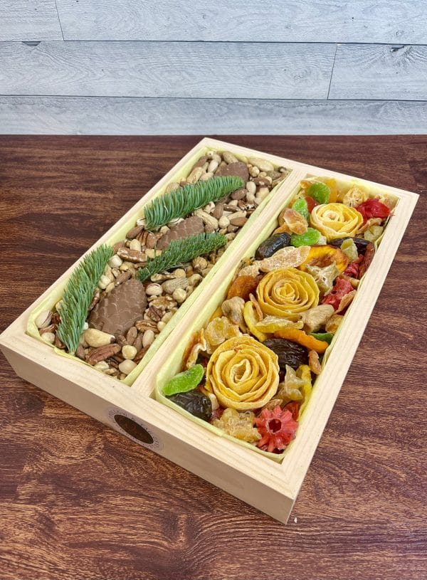 Healthy Box with dried fruits and variation of nuts