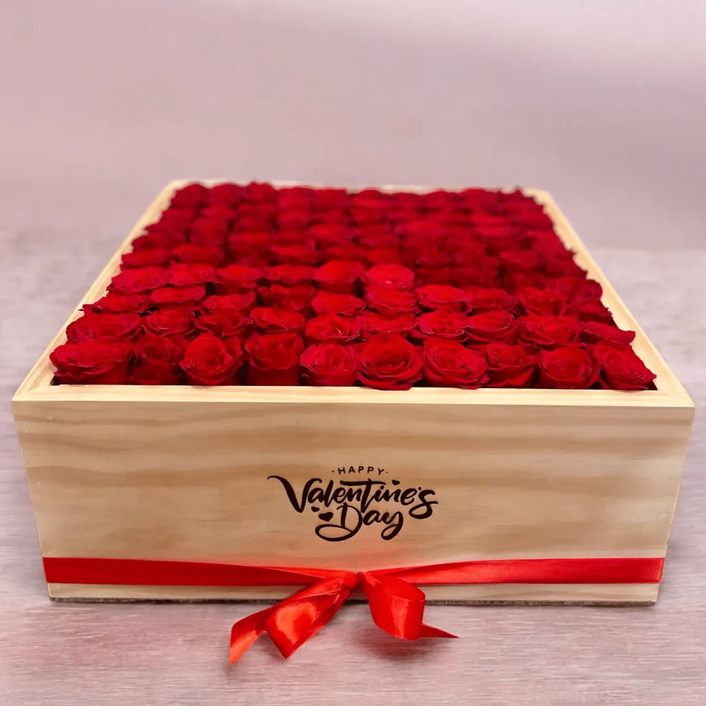 Elegant Valentine's Day rose boxes featuring radiant red roses for a romantic expression