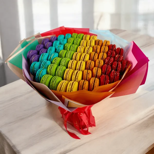 Macaron Bouquet with a diverse selection of flavors for any occasion