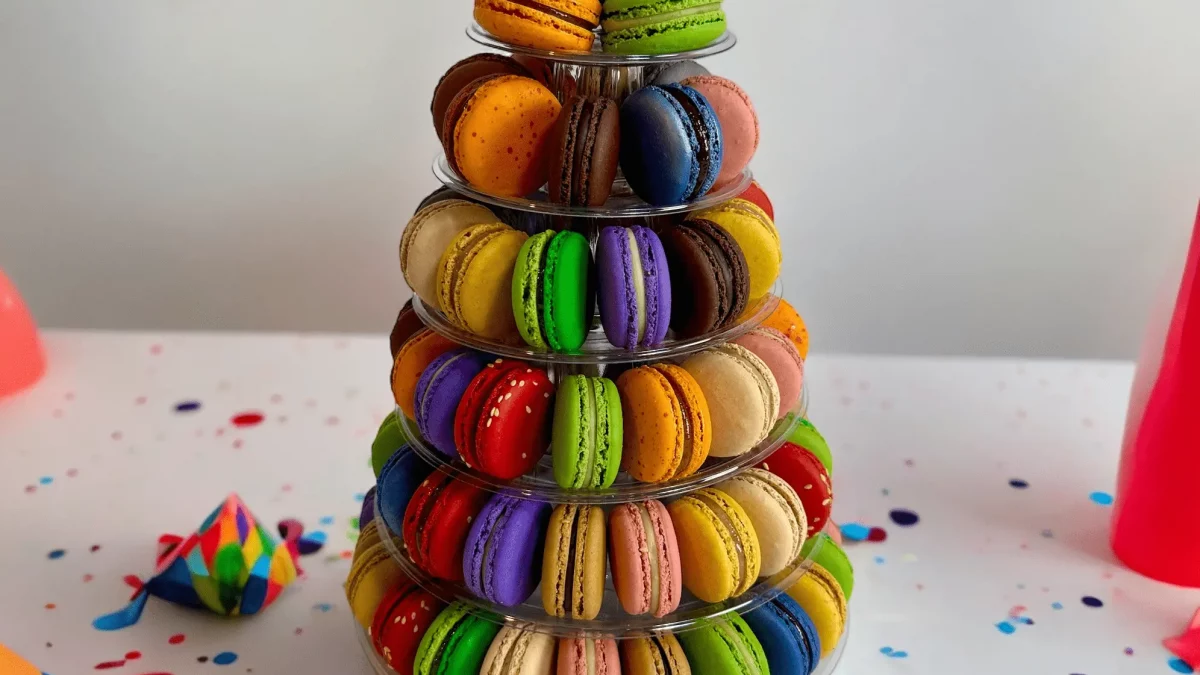 Macaron-tower-featuring-six-