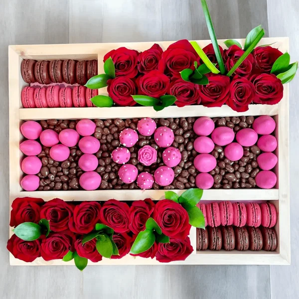 Customized Mother's Day Gift Box with chocolate-dipped strawberries and nuts