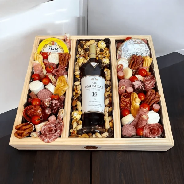 Memorable Meat and Cheese Gift Basket with a variety of gourmet selections