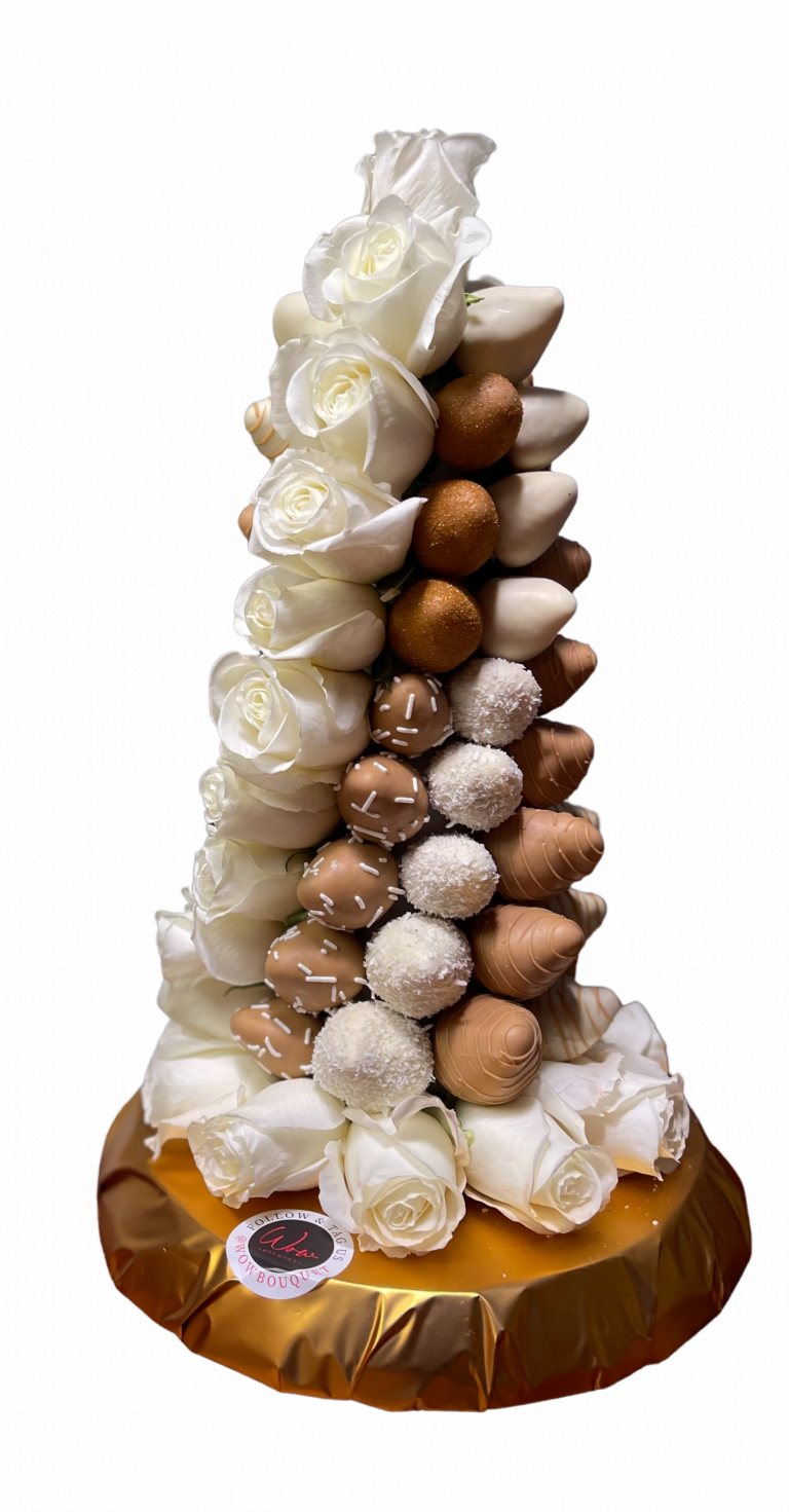 Caramel Chocolate Covered Strawberries Tower Halloween