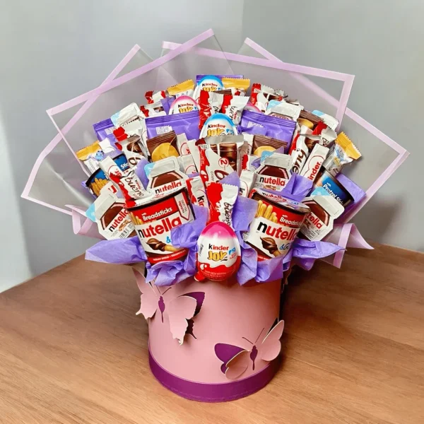 Halloween Gift Basket with Kinder Chocolate and Nutella B-ready