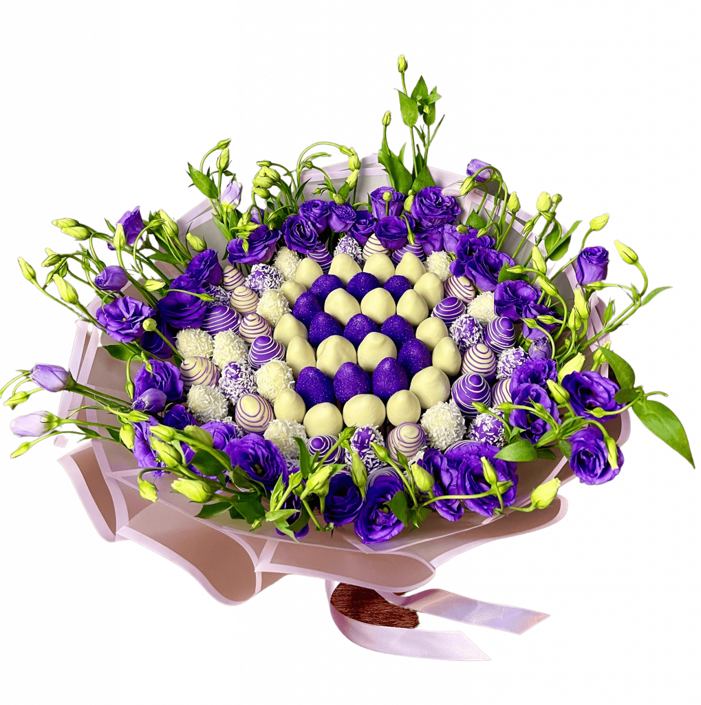 Letter Bouquet Chocolate Strawberries Bouquet with Flowers