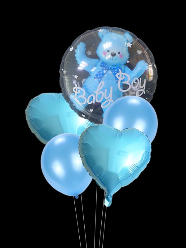 Baby Bear Balloons - Blue 5pc Set - Wow Bouquet - Food & Floral ...