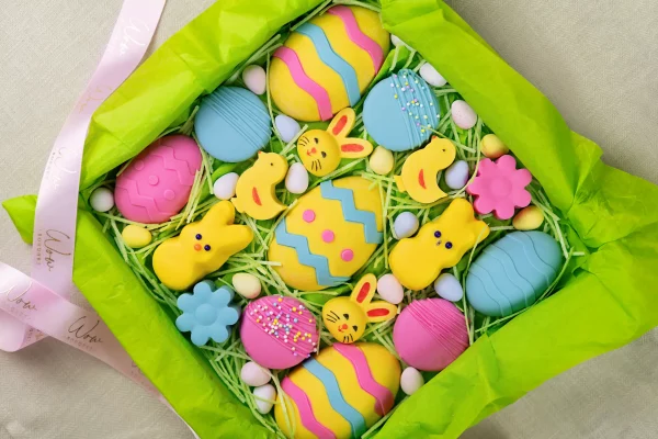 WOWBouquet's special Easter chocolate box with diverse sweet treats