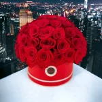 A uniquely designed dome of fresh, elegant roses, tailored to suit any romantic occasion, from a delicate gesture of 50 roses to a grand declaration with 75.