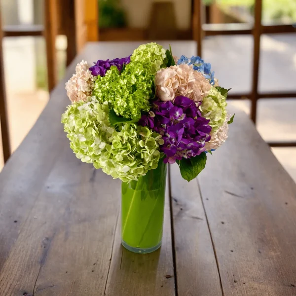 Hydrangea arrangement for NYC same day delivery