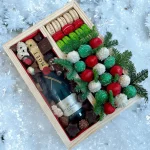 Assorted sweets and chocolates in a holiday gift box