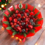 Christmas strawberry bouquet with chocolate and pine accents