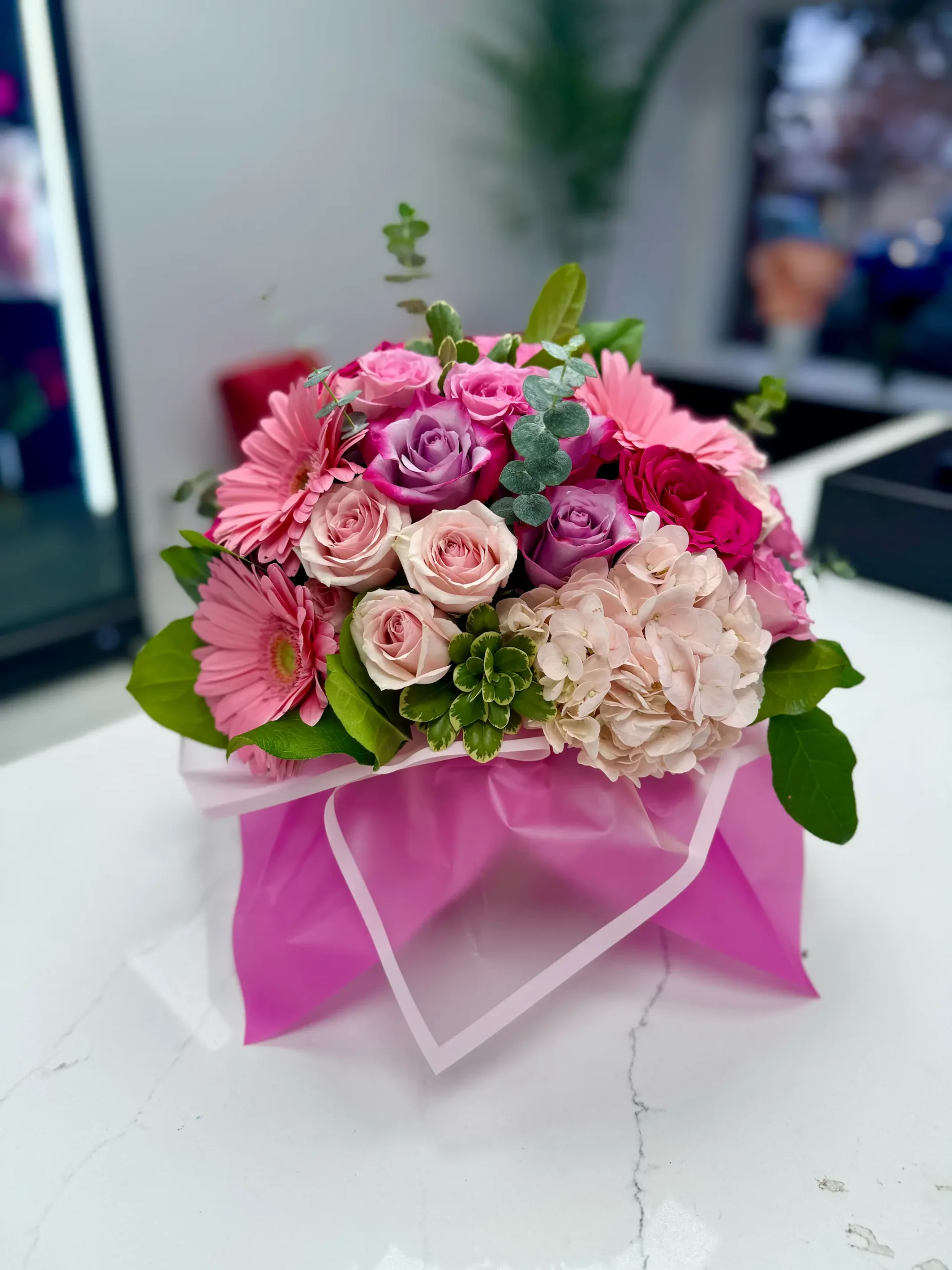 QUELIEN Birthday Gifts For Women,White Roses In Glass Dome With LED Lights,Romantic