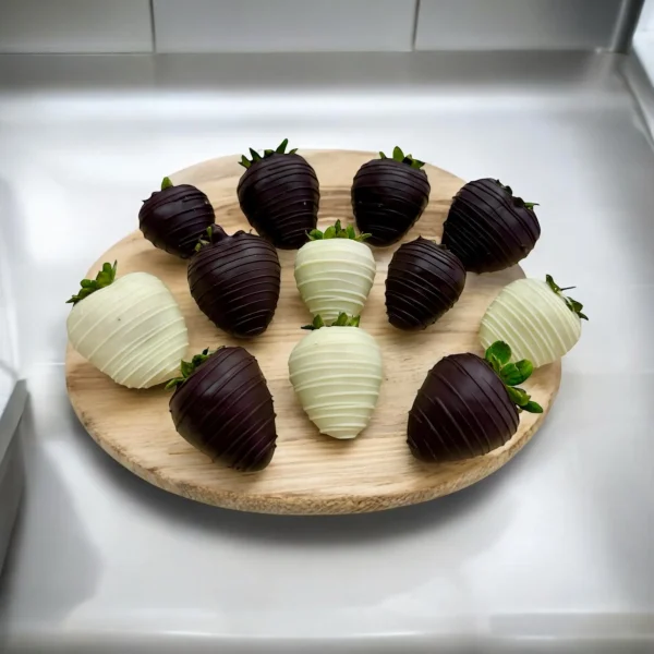 1 dozen thank you chocolate dipped strawberries with mixed chocolates