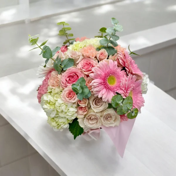 Vibrant carnations and greenery in the Thank You Flower Bouquet.