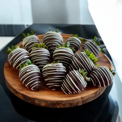 Luxury birthday gift box with Belgian chocolate-covered strawberries