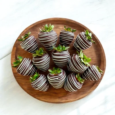 Happy Birthday strawberries dipped in Belgian chocolate for gifting