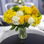 Stunning yellow sunny flower mix arrangement ready for Bergen County delivery