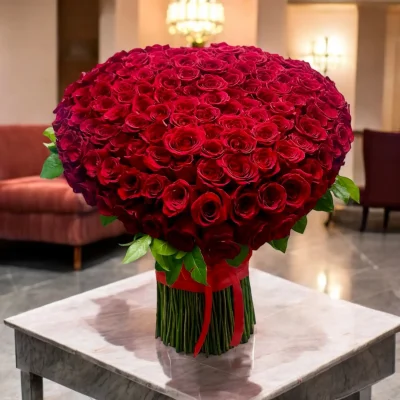 Stunning red rose heart arrangement for birthdays and anniversaries