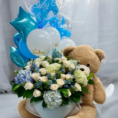 Baby boy celebration arrangement – NYC & NJ hand delivery