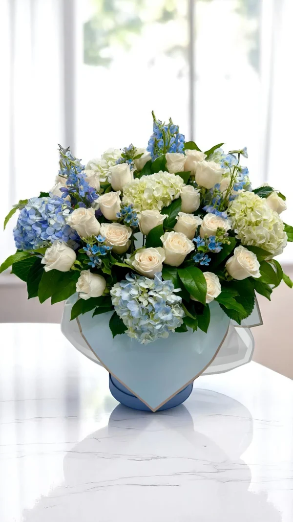 Fresh baby boy arrangement with teddy bear – hospital & home delivery