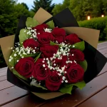Classic 12-stem red roses gift arrangement