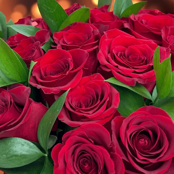 Red roses wrapped in paper, Bergen County delivery