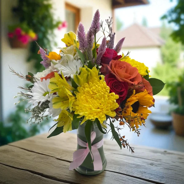 Deluxe Roses and Daisies Bouquet with extra blooms