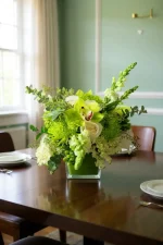 Green orchids and white roses arrangement for NY NJ NYC