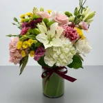 Elegant mixed flower vase arrangement created for NYC gifting