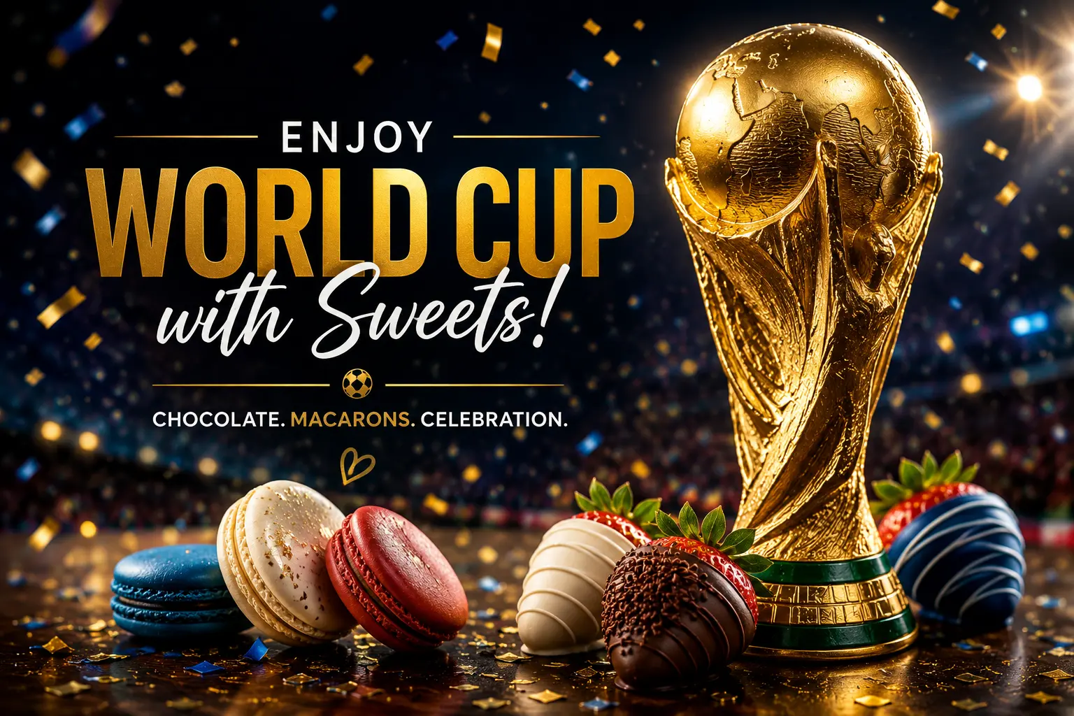 World Cup sweets collection with flag inspired gift boxes for every country