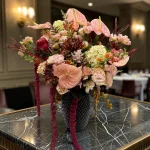 The Fifth Avenue Statement oversized floral arrangement with premium flowers in blush, peach, and burgundy tones, handcrafted by WOW Bouquet